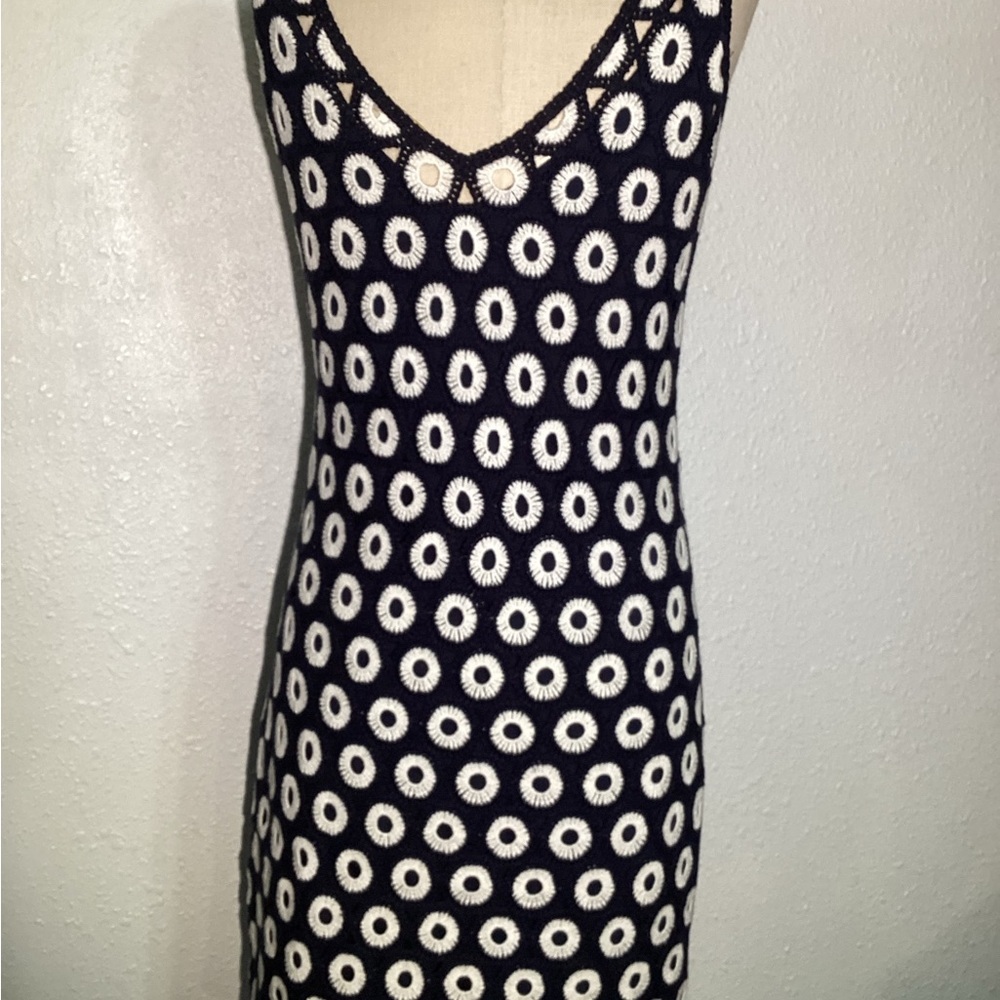 Boden Elana Blue and White Crochet Dress size 8 - Picture 5 of 12
